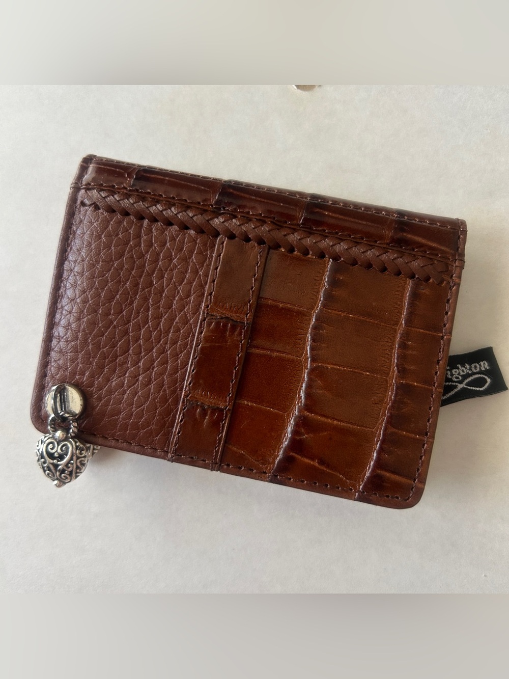 Brighton Vintage Embossed Leather Photo Wallet with 10 inserts